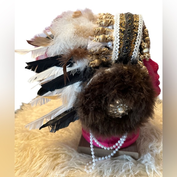 Headdress One of a Kind Unique Feather Tribal Handmade...